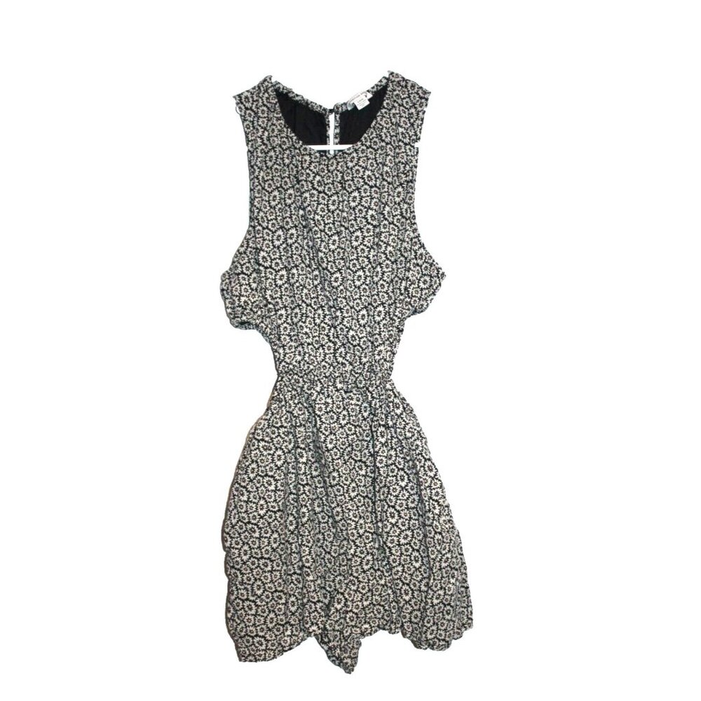American Eagle Women's Romper One Piece Size Large L Black White Yellow Floral